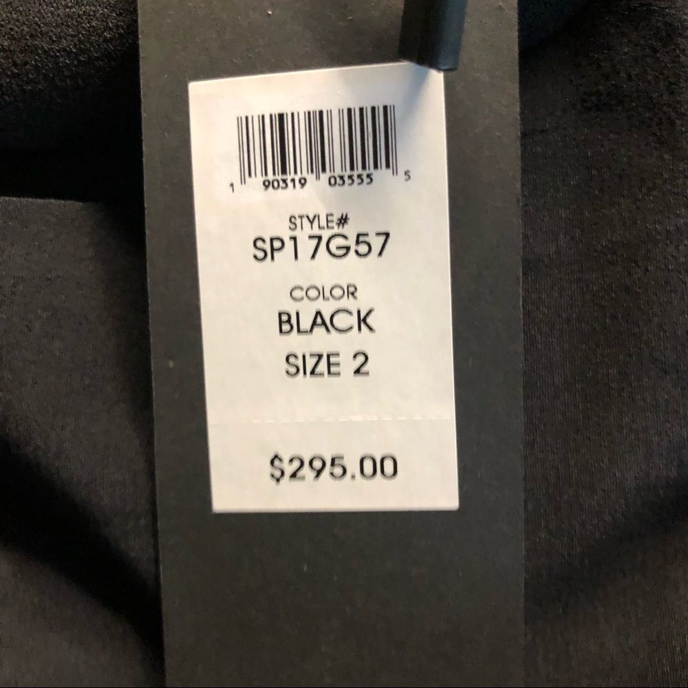 Rachel Zoe Amara Open Back High Slit Gown Dress Black 2 - Picture 9 of 10